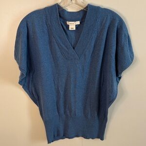 Organic Cotton Blue V-Neck Sweater